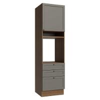 Torre Quente 60 Cm 1 Porta 3 Gavetas Vik Madesa Rustic/cinza - 1