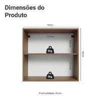 Armário Aéreo 70 Cm 2 Portas Vik Madesa Rustic/cinza - 6