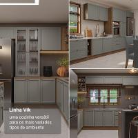 Armário Aéreo 70 Cm 2 Portas Vik Madesa Rustic/cinza - 10