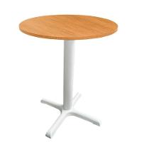 Mesa ômega Ferro Branco 74 Cm (alt) Base Em X Tampo Mdp Redondo Samba 70 Cm (larg) X 2,50 Cm (alt) - 1