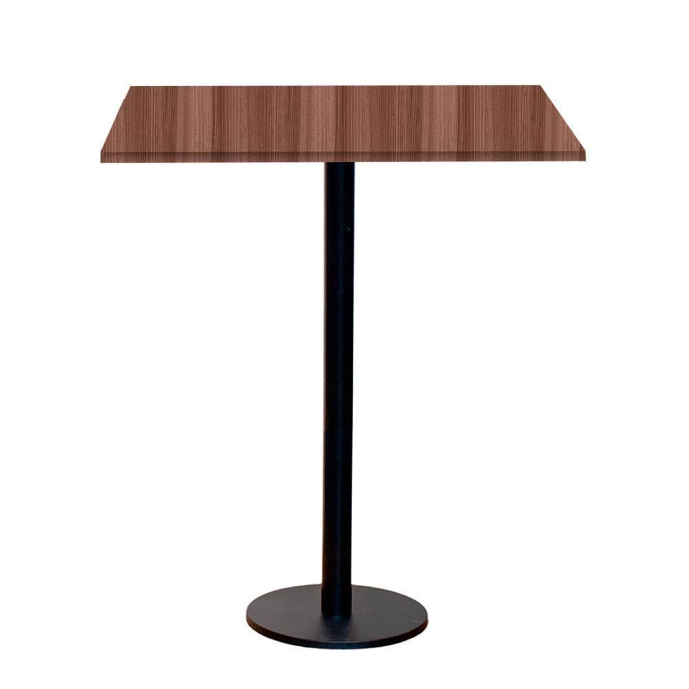 Mesa Pisa Beta Bistrô Fratini 107,50cm (a) Disco Redondo Preto Tampo Mdp Redondo Walnut 60cm (l) - 1