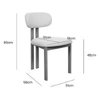 Kit 4 Cadeiras De Jantar Tulipa Estrutura Aço Carbono Laminado Natural Com Estofado Linho Cru