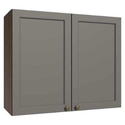 Armário Aéreo 80 Cm 2 Portas Vik Madesa Rustic/cinza