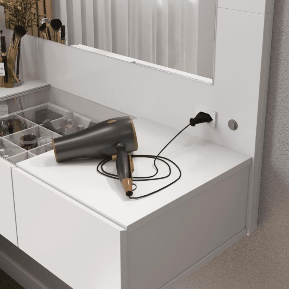 Penteadeira Camarim Lux Lux Suspensa Sofia 3 Gavetas C/ Led Branco - 4