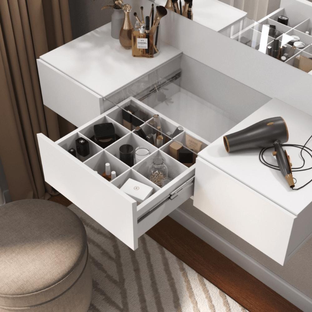 Penteadeira Camarim Lux Lux Suspensa Sofia 3 Gavetas C/ Led Branco - 5