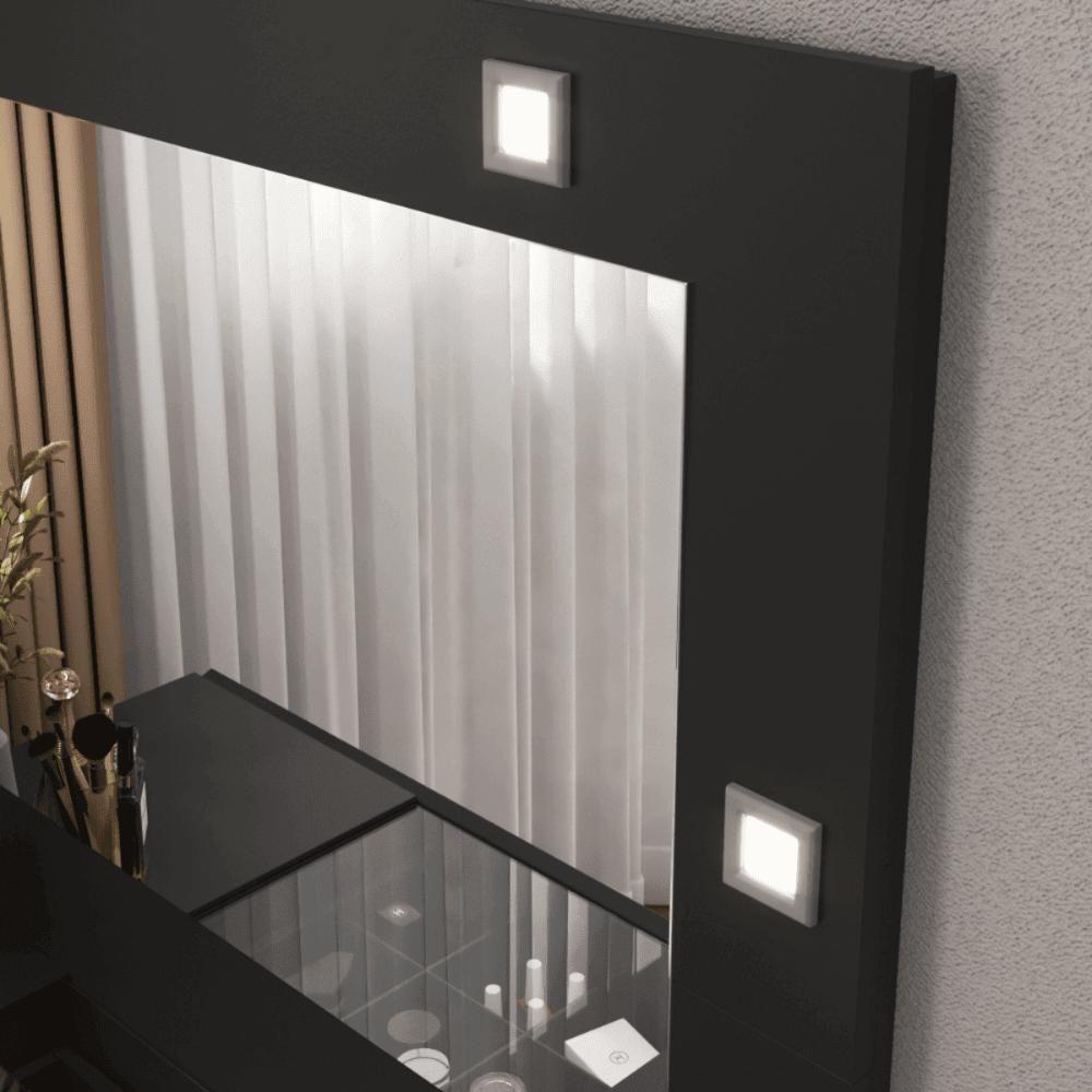 Penteadeira Camarim Lux Lux Suspensa Sofia 3 Gavetas C/ Led Branco - 6