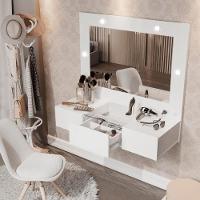 Penteadeira Camarim Lux Lux Suspensa Sofia 3 Gavetas C/ Led Branco - 3