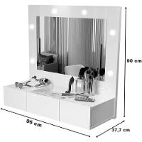 Penteadeira Camarim Lux Lux Suspensa Sofia 3 Gavetas C/ Led Branco - 9