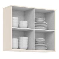 Armário Aéreo Connect 80cm 2 Portas Ripado Off White - Móveis Henn Off White - 3