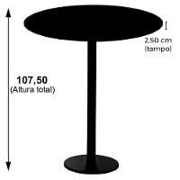 Mesa Pisa Beta Bistrô Fratini 107,50cm (a) Disco Redondo Inox Tampo Mdp Redondo Cinza 60cm (l) - 5