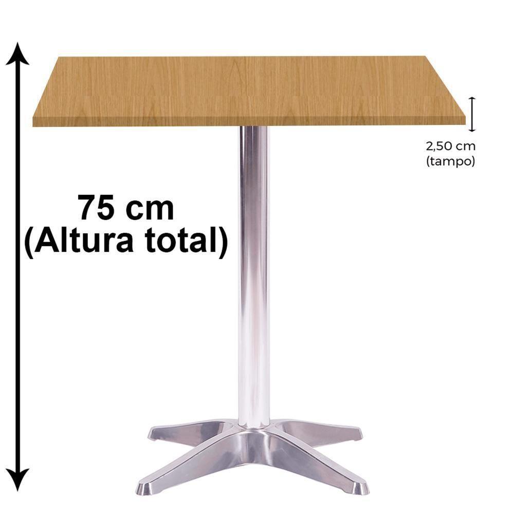 Mesa Delta Em Alumínio 75 Cm (alt) Base Em X Tampo Mdp Quadrado 80 Cm (larg) X 2,50 Cm (alt) Samba - 5