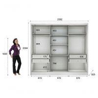 Guarda Roupa Casal Com Espelho 3 Portas 4 Gavetas - Medelim-branco - Móveis Novo Horizonte - 5