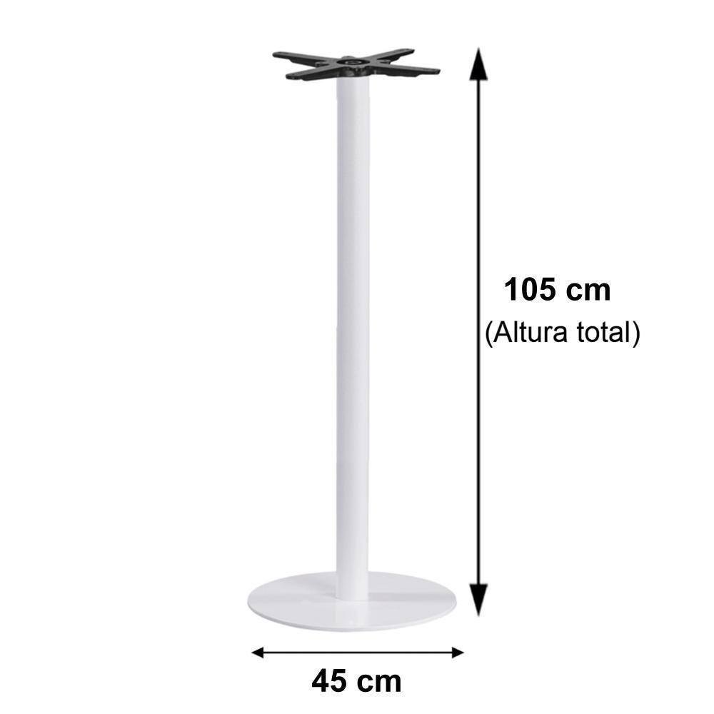 Mesa Pisa Beta Bistrô Fratini 107,50cm (a) Disco Redondo Branco Tampo Mdp Quadrado Grafito 60cm (l) - 3