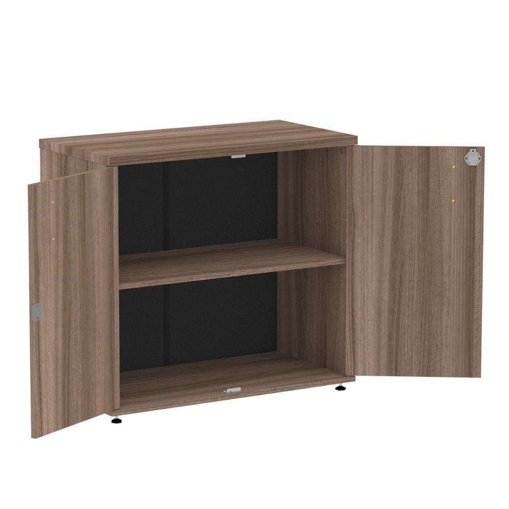 Armário Baixo P25 Pandin 80 Cm (largura) Em Mdp Cor Walnut Com 2 Portas E Prateleira - 2