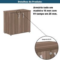 Armário Baixo P25 Pandin 80 Cm (largura) Em Mdp Cor Walnut Com 2 Portas E Prateleira - 7