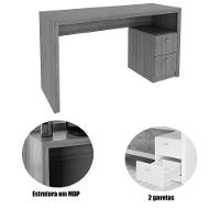 Mesa Para Escritório Escrivaninha 2 Gavetas Rústico - 3