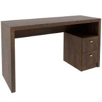 Mesa Para Escritório Escrivaninha 2 Gavetas Rústico - 5