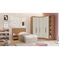 Modulado Completo De Canto Solteiro 5 Portas 6 Gavetas - Linea-cumaru-fendi - Móveis Novo Horizonte - 1