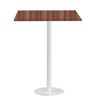 Mesa Pisa Beta Bistrô Fratini 107,50cm (a) Disco Redondo Branco Tampo Mdp Quadrado Walnut 60cm (l) - 1
