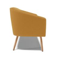 Sofá 2 Lugares Namoradeira Pé Palito Natural Stella Bouclê Mostarda D03 - D'rossi - 5