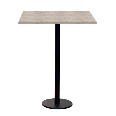 Mesa Pisa Beta Bistrô Fratini 107,50cm (a) Disco Redondo Preto Tampo Mdp Quadrado Castanheira 60cm(l)