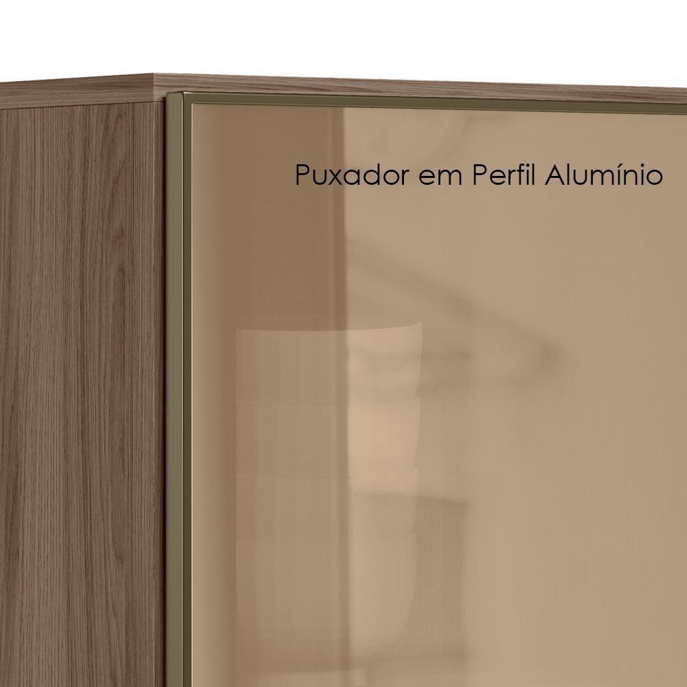 Armario Aereo Balcao 1p Vidro 40cm Mdf Kali Nicioli Carvalho Toq Off White Cetim - 6
