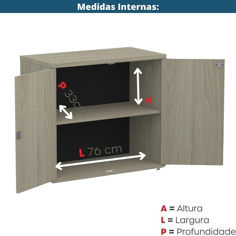 Armário Baixo P25 Pandin 80 Cm (largura) Em Mdp Cor Castanheira Natural Com 2 Portas 1 E Prateleira - 3
