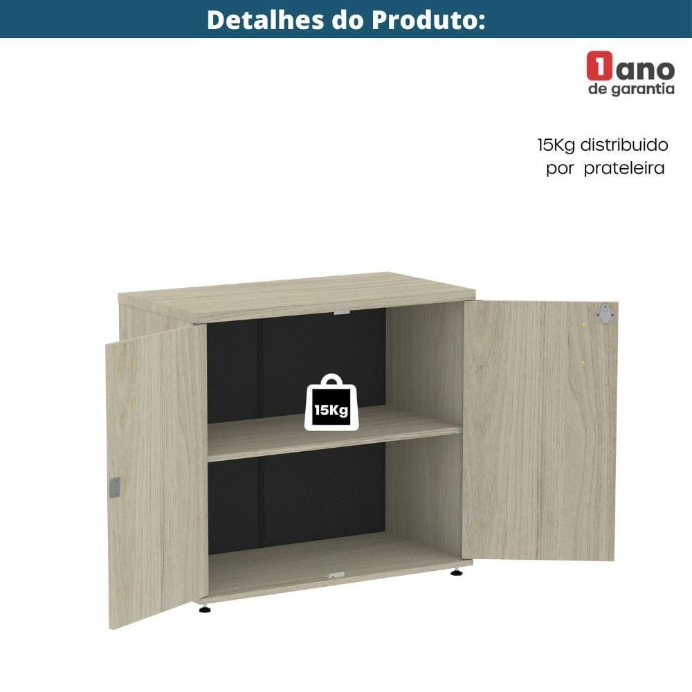 Armário Baixo P25 Pandin 80 Cm (largura) Em Mdp Cor Castanheira Natural Com 2 Portas 1 E Prateleira - 4