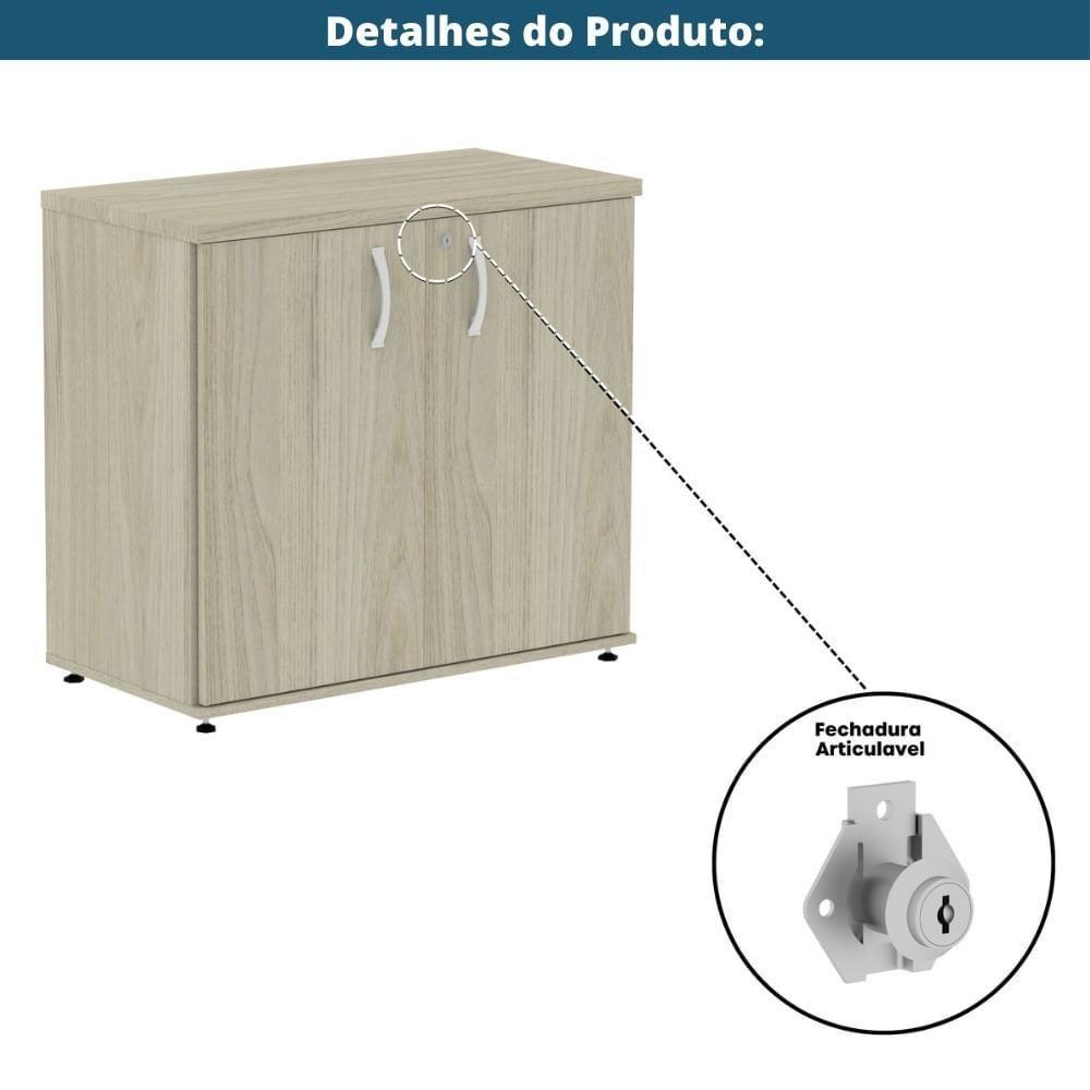 Armário Baixo P25 Pandin 80 Cm (largura) Em Mdp Cor Castanheira Natural Com 2 Portas 1 E Prateleira - 6