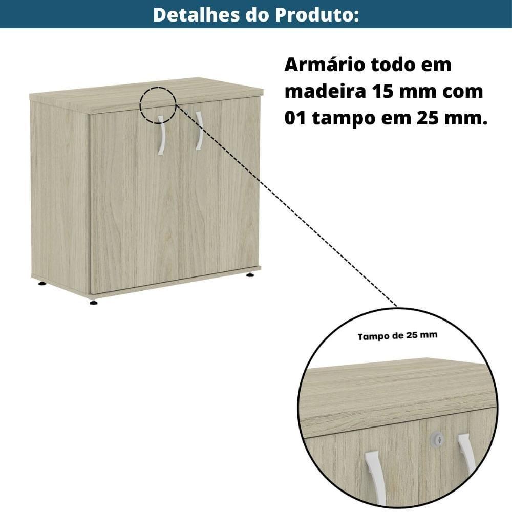 Armário Baixo P25 Pandin 80 Cm (largura) Em Mdp Cor Castanheira Natural Com 2 Portas 1 E Prateleira - 7