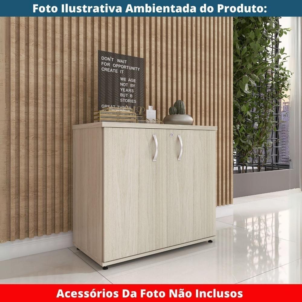 Armário Baixo P25 Pandin 80 Cm (largura) Em Mdp Cor Castanheira Natural Com 2 Portas 1 E Prateleira - 9