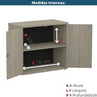 Armário Baixo P25 Pandin 80 Cm (largura) Em Mdp Cor Castanheira Natural Com 2 Portas 1 E Prateleira - 3