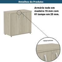 Armário Baixo P25 Pandin 80 Cm (largura) Em Mdp Cor Castanheira Natural Com 2 Portas 1 E Prateleira - 7