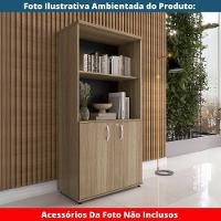 Armário Misto P25 Pandin 80 Cm (largura) Em Mdp Cor Noce Naturalle Com 2 Portas E 3 Prateleiras - 6