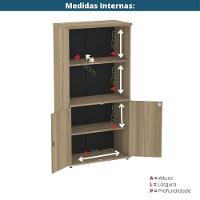 Armário Misto P25 Pandin 80 Cm (largura) Em Mdp Cor Noce Naturalle Com 2 Portas E 3 Prateleiras - 10