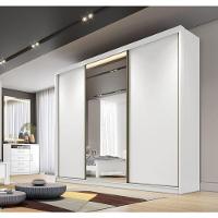 Guarda Roupa Casal Com 1 Porta Espelhada 8 Gavetas - Diamond-branco - Móveis Novo Horizonte - 2