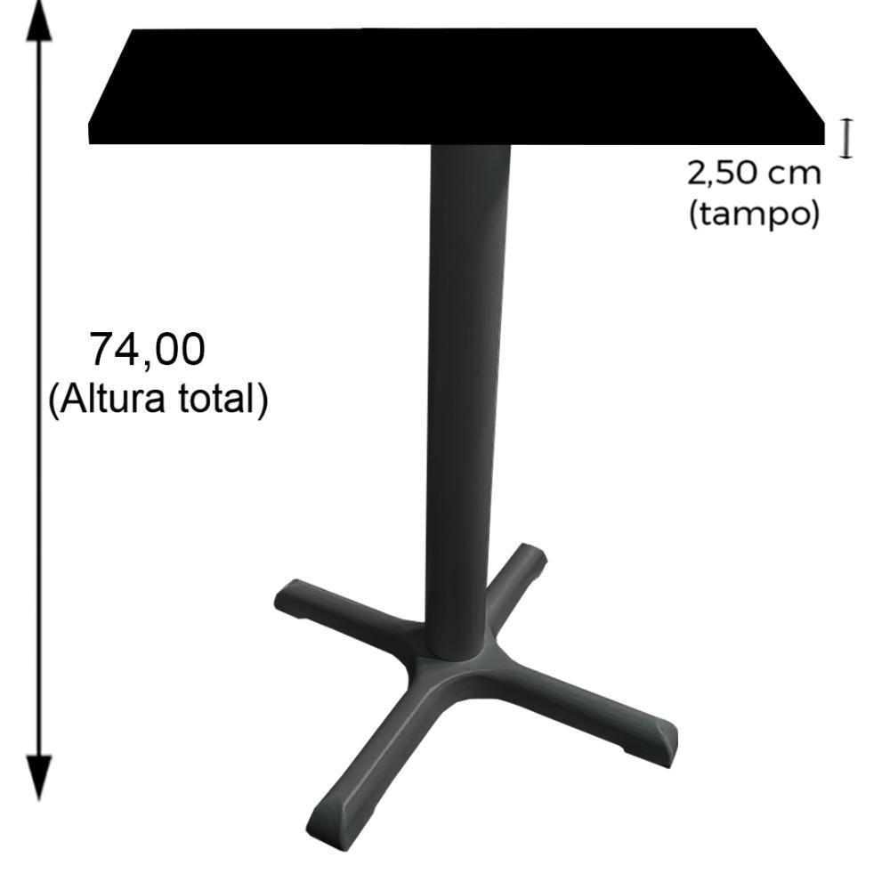 Mesa ômega Ferro Branco 74cm (alt) Base Em X Tampo Mdp Quadrado Noce Nat 70cm (larg) X 2,50cm (alt) - 7