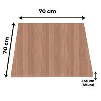 Mesa ômega Ferro Branco 74cm (alt) Base Em X Tampo Mdp Quadrado Noce Nat 70cm (larg) X 2,50cm (alt) - 6