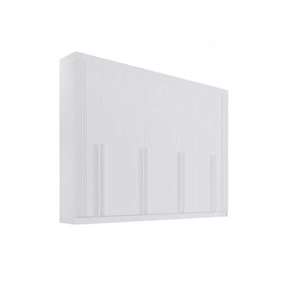 Guarda Roupa Casal Daymont Ripado 8 Portas 8 Gavetas Branco MDF