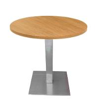 Mesa Alpha Inox 73,50 Cm (alt) Base Quadrada Tampo Mdp Redondo 80 Cm (larg) X 2,50 Cm (alt) Samba - 1