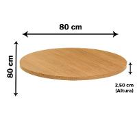 Mesa Alpha Inox 73,50 Cm (alt) Base Quadrada Tampo Mdp Redondo 80 Cm (larg) X 2,50 Cm (alt) Samba - 6