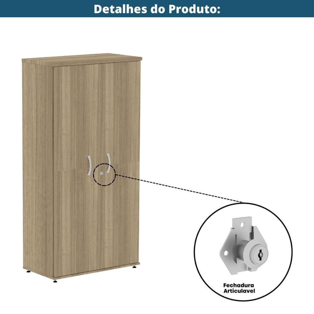 Armário Alto P25 Pandin 80 Cm (largura) Em Mdp Cor Noce Naturalle Com 2 Portas E 3 Prateleiras - 6