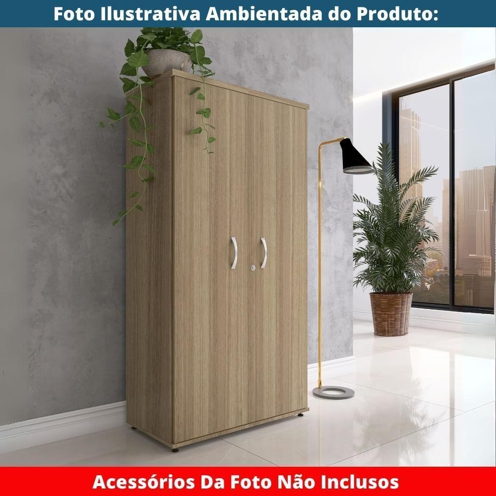 Armário Alto P25 Pandin 80 Cm (largura) Em Mdp Cor Noce Naturalle Com 2 Portas E 3 Prateleiras - 9