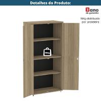 Armário Alto P25 Pandin 80 Cm (largura) Em Mdp Cor Noce Naturalle Com 2 Portas E 3 Prateleiras