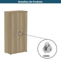 Armário Alto P25 Pandin 80 Cm (largura) Em Mdp Cor Noce Naturalle Com 2 Portas E 3 Prateleiras - 6