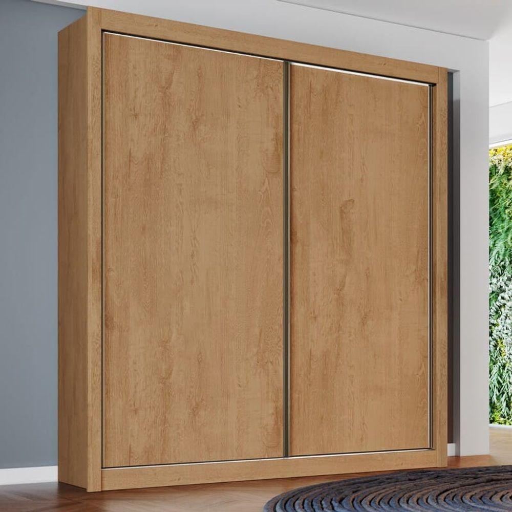 Guarda Roupa Solteiro 2 Portas 4 Gavetas - Zurique-amêndoa - Móveis Europa - 1