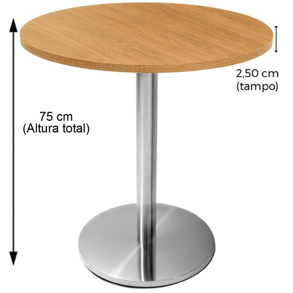 Mesa Beta Inox 75 Cm (altura) Disco Redondo Tampo Mdp Redondo 60 Cm (larg) X 2,50 Cm (alt) Samba - 5