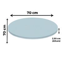 Mesa ômega Ferro Branco 74 Cm (alt) Base Em X Tampo Mdp Redondo Cinza 70 Cm (larg) X 2,50 Cm (alt) - 5