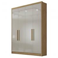 Guarda Roupa Solteiro 4 Portas 3 Gavetas - Sevilha-cumaru-fendi - Móveis Novo Horizonte - 2