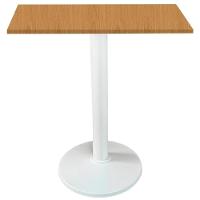 Mesa Zeta Ferro Branco 75 Cm Alt Disco Redondo Tampo Mdp Quadrado 70 Cm Larg X 2,5 Cm Alt Samba - 1